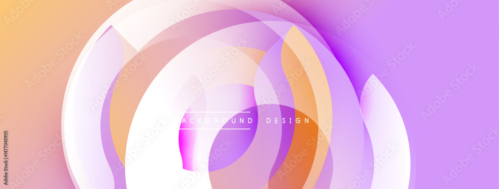 Fototapete abstract fluid shapes overlap, creating vibrant orange, purple gradients. modern design element for 