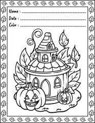 Cozy Halloween Christmas Coloring Pages For Kid and adult.  
High resolution (300 DPI), 
Ready to print on standard 8.5x11 inch paper With No Bleed, 
Black and White. 
Vector illustration AI, EPS, PNG