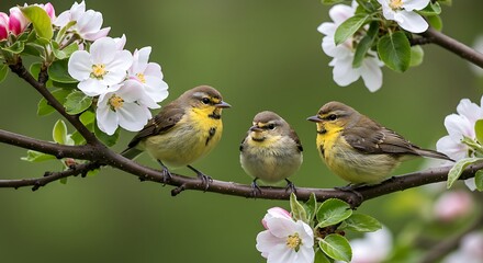 Fototapeta premium Spring's Tiny Trio