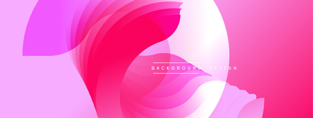 Abstract pink design. Overlapping shapes create dynamic visual effect. Modern background suitable for various projects.