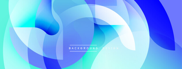 Abstract fluid shapes, vibrant blues, turquoise hues create modern background. Gradient layers overlap, forming dynamic composition.
