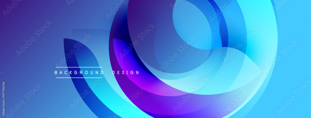 Leinwandbilder Abstract blue purple design. Overlapping circles create dynamic visual flow. Modern background suitable for digital projects.
