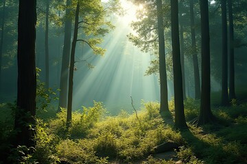 Obraz premium Majestic Woodland in Solitude