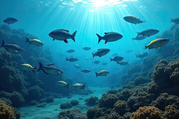 Obraz premium Marine Life Beauty Showcased in Stunning Underwater Scenes
