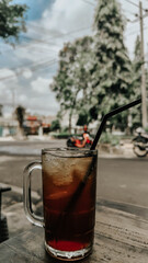 A glass of fresh iced tea