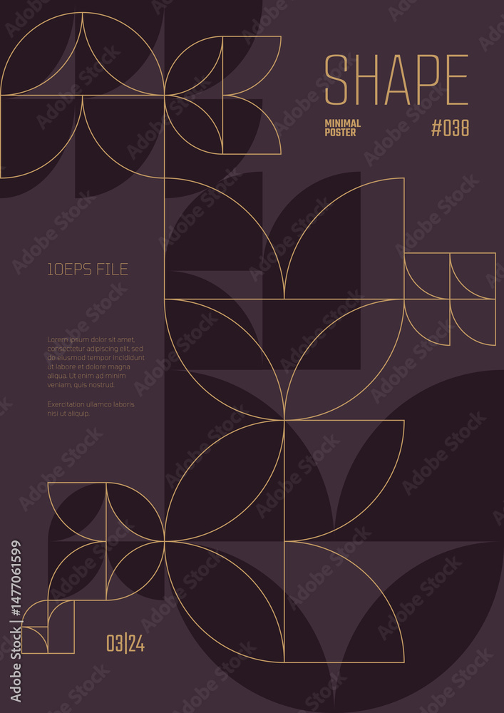 Poster modern abstract poster, raster version of high quality and resolution, artwork with geometric postmo