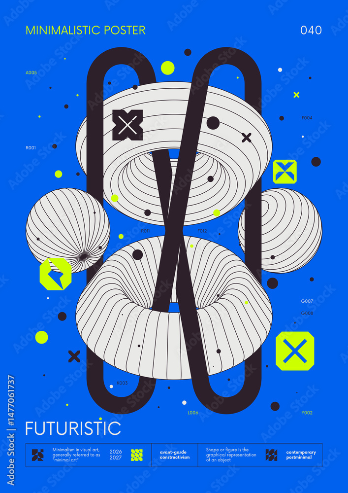 Poster modern abstract poster, raster version of high quality and resolution, artwork with geometric postmo