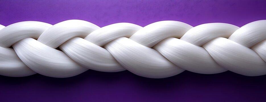 White braid on purple background
