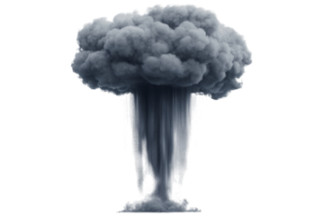 Dramatic Explosion Cloud Formation . Transparent background PNG