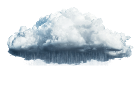 Dramatic Rain Cloud Stormy Weather . Transparent background PNG