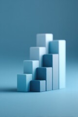 neatly stacked pile of ascending bar graphs symbolizes dividends isolated for clarity and focus