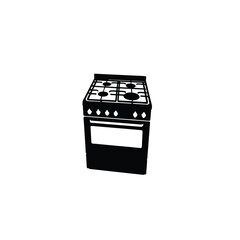 gas stove silhouette on white background