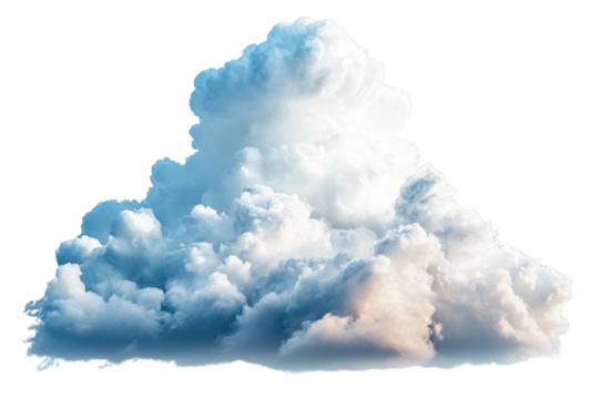 Majestic Cumulus Cloud Formation . Transparent background PNG
