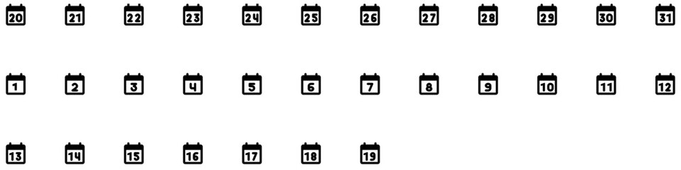 Set of Calendar Days icons