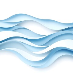 Obraz premium Paper Cut Blue Waves Vector – Calm and Meditation Abstract Art
