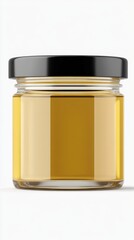 Honey in Glass Jar Close Up Still Life Studio Shot on White Background Food Photography Product Shot