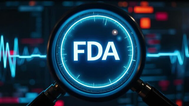 FDA Approved Concept ,Magnifying Glass on FDA with Digital Health Data Oversight and Innovation in Health Technology