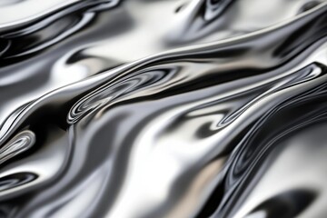 Dynamic bold liquid metal pattern with reflective surface abstract art digital design studio environment close-up perspective for visual impact