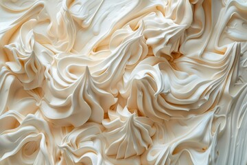 Obraz premium Close up of whipped cream, creating a smooth and textured background, perfect for culinary projects