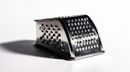 Stainless steel grater isolated on white background.