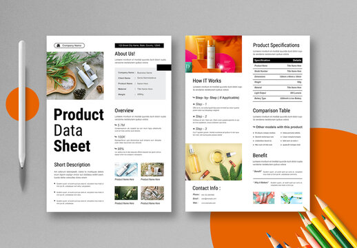 Product Data Sheet Template Layout