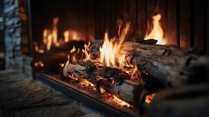 Fireplace operated by gas