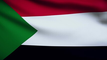 Sudan Flag 4K. Realistic Loop Waving with Highly Detailed Fabric.