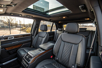 Stylish Interior of SUV, Luxury Seating