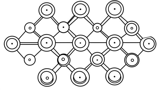 Abstract Geometric Network Pattern Circles Lines Design