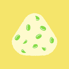 シンプルなおにぎりのイラスト(豆ごはん・枝豆)