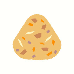 シンプルなおにぎりのイラスト(鶏ごぼう)