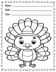 Thanksgiving Coloring Pages For Kid and adult.  
High resolution (300 DPI), 
Ready to print on standard 8.5x11 inch paper With No Bleed, 
Black and White. 
Vector illustration AI, EPS, PNG, JPEG.