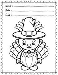 Thanksgiving Coloring Pages For Kid and adult.  
High resolution (300 DPI), 
Ready to print on standard 8.5x11 inch paper With No Bleed, 
Black and White. 
Vector illustration AI, EPS, PNG, JPEG.