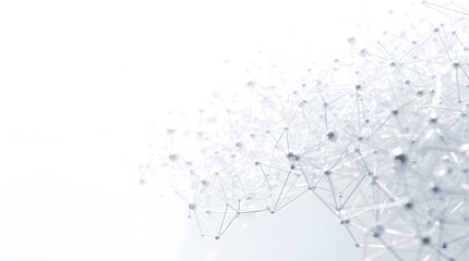 An abstract representation of a network of interconnected nodes, showcasing a modern, technological aesthetic.