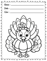 Thanksgiving Coloring Pages For Kid and adult.  
High resolution (300 DPI), 
Ready to print on standard 8.5x11 inch paper With No Bleed, 
Black and White. 
Vector illustration AI, EPS, PNG, JPEG.