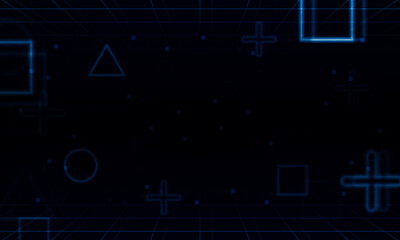 Abstract Game Loading speed Light out technology and with neon triangles. Hitech communication concept innovation background, vector design