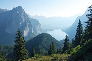 Fototapeta premium Mountain and Island Topography