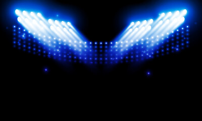 Bright stadium arena lights vector design.