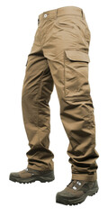 Isolated Beige Cargo Pants with Shoes