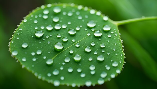 Morning Dew on a Forest Leaf
