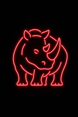 Obraz premium Illustration of a red rhinoceros