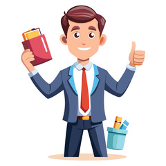 Happy child thumbs up on white background