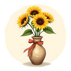 Obraz premium Golden Sunflowers: A Summer Greeting