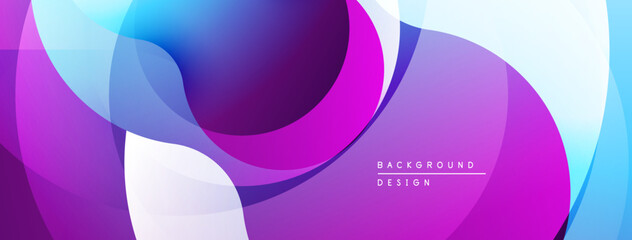 Abstract fluid shapes, vibrant colors blend. Modern design, smooth gradients create dynamic composition. Purple, blue hues dominate.