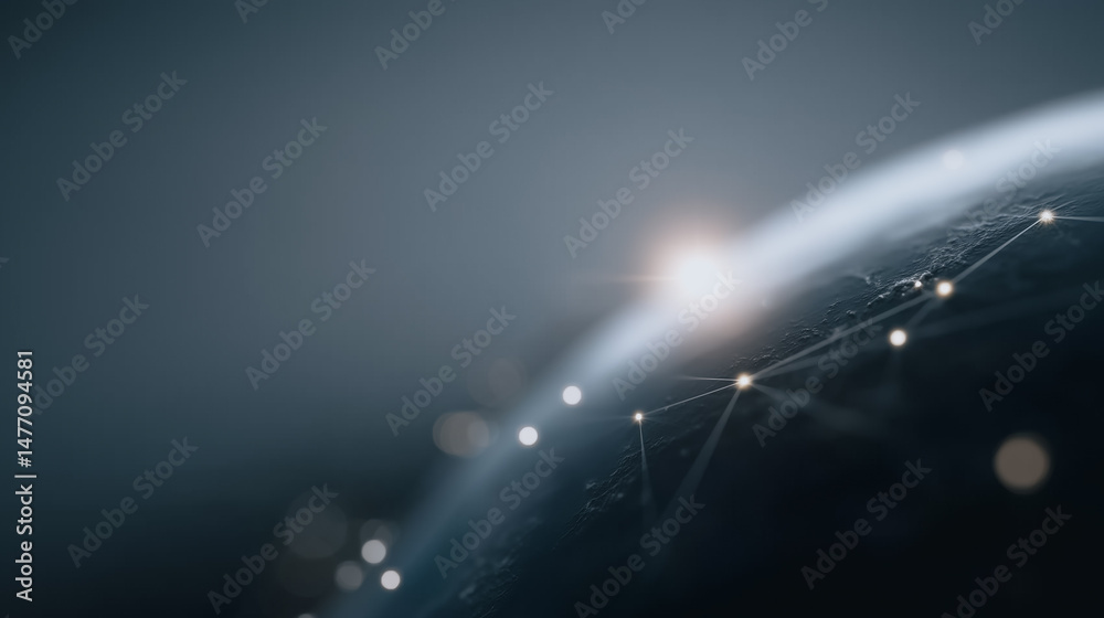 Wall mural global network connection: an abstract depiction of the earth with interconnected lines, symbolizing