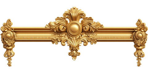 Isolated Golden Baroque Frame Ornament