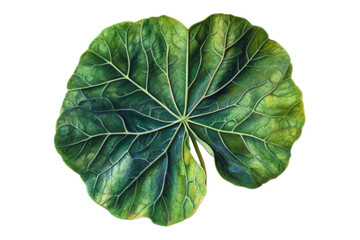 Closeup of a Vibrant Green Leaf . Transparent background PNG