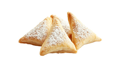 Delicious Golden Brown Puff Pastry Triangles with Powdered Sugar