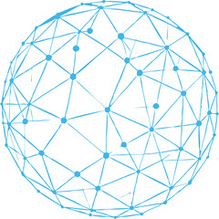 Obraz premium Blue Sphere Network Connection Technology Digital Global Communication Abstract