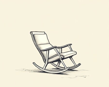 recommend clip art: Continuous one line drawing of retro rocking chair	